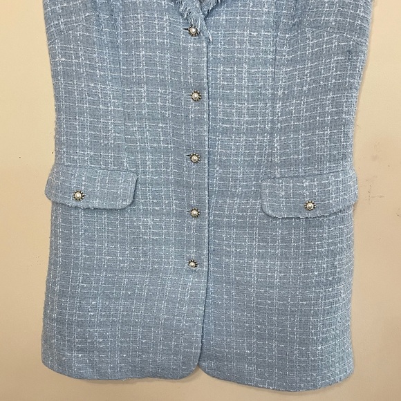 NWOT MAEVE Anthropologie Tweed Sleeveless Blazer Mini Dress, Size 14 - Picture 5 of 13